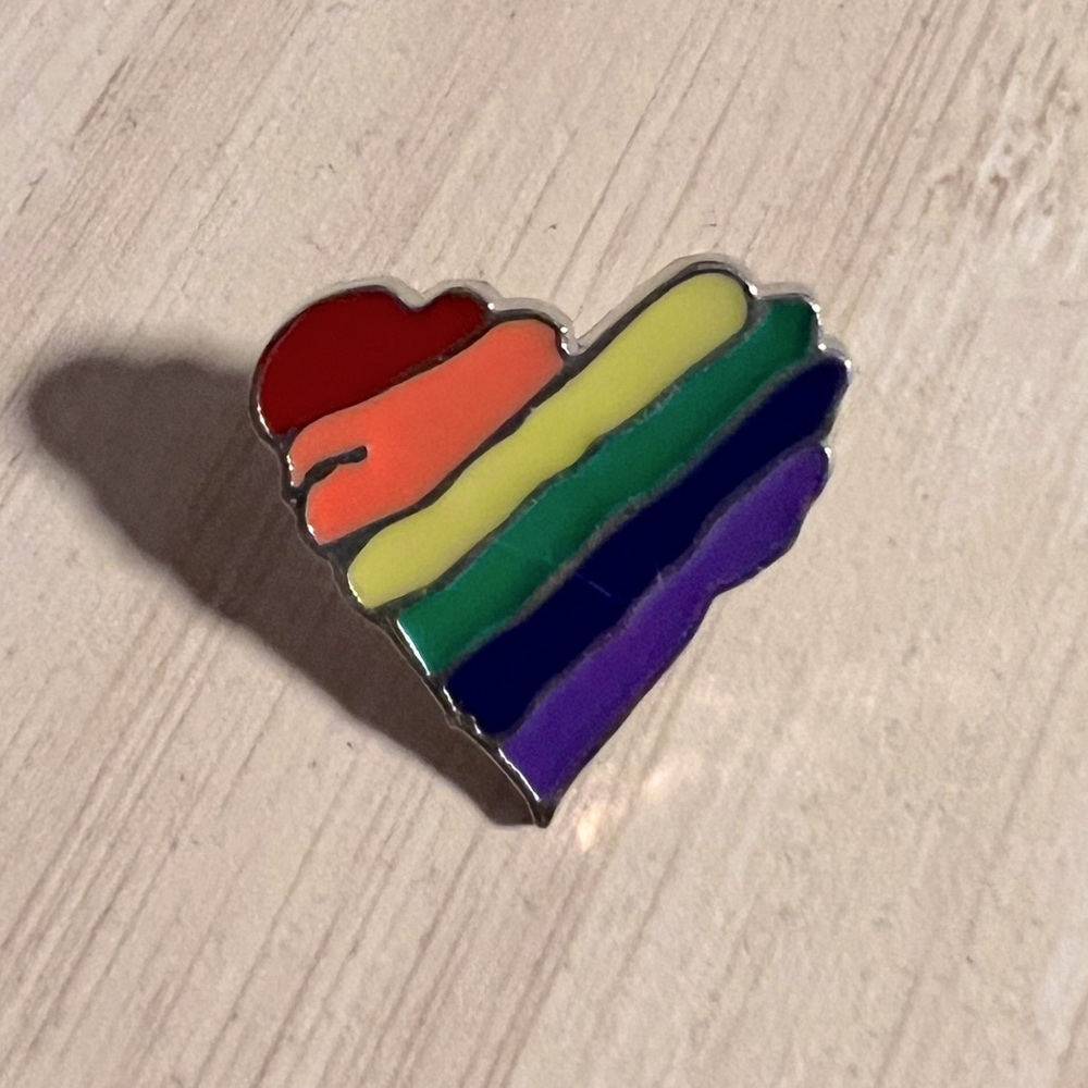 Rainbow Heart Enamel Lapel Pin